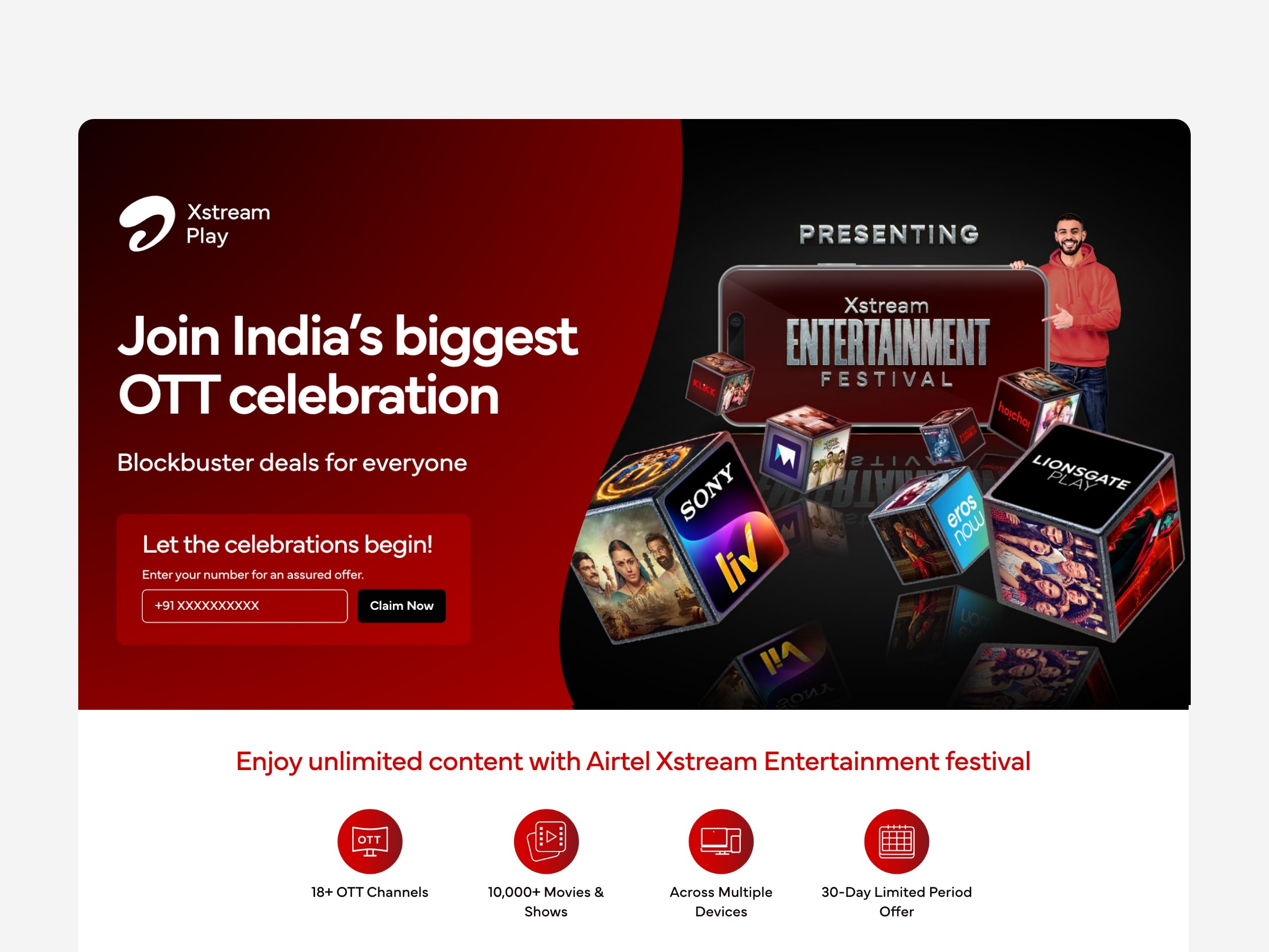 Airtel Xstream Play – Showcasing India's Unified Digital Entertainment on the Web